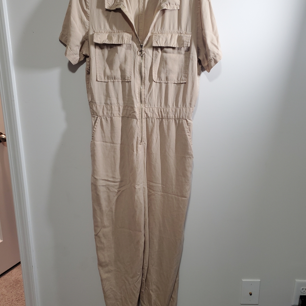 Sincerely Jules Tan Jumpsuit With Jogger Bottoms Size XL - Picture 2 of 12